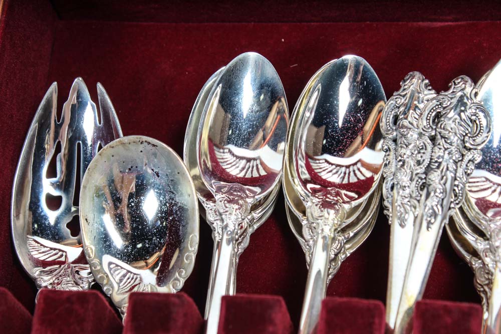 Set of Baroque by Godinger Silver Plate Flatware Set