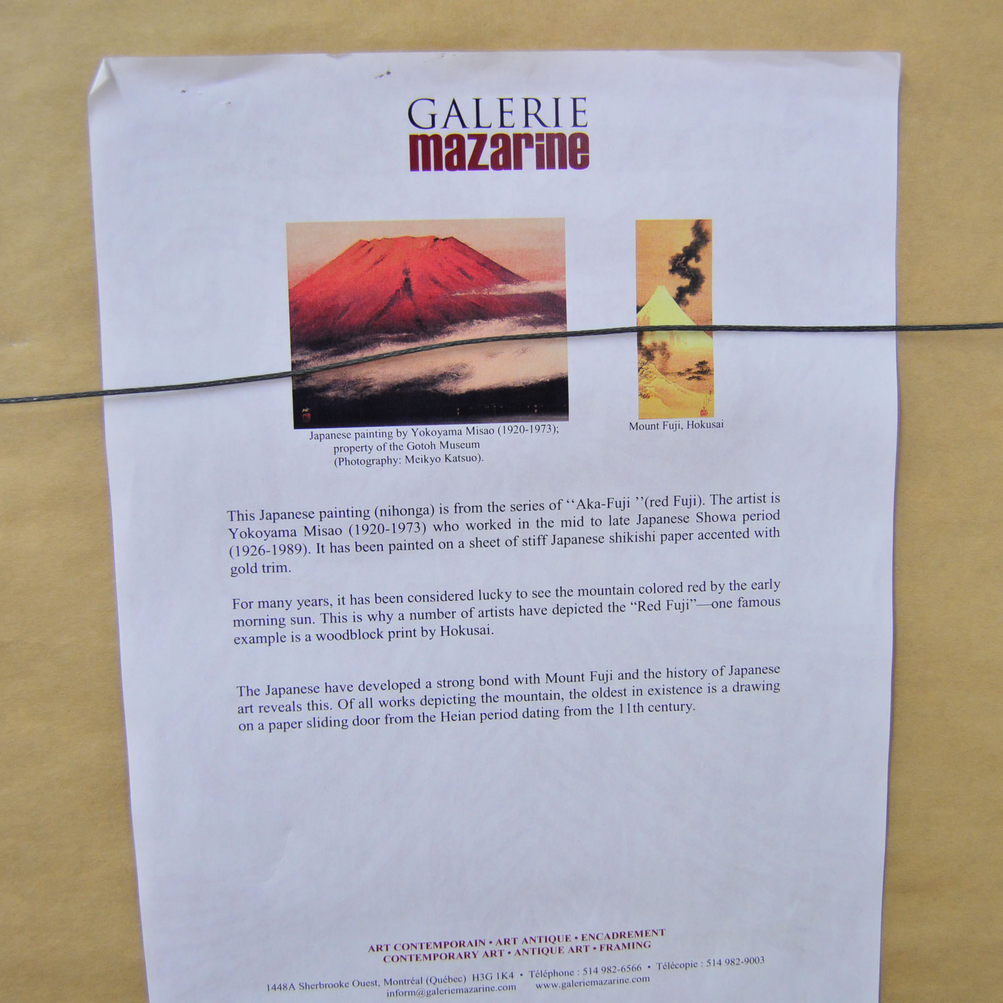 Yokoyama Misao Original Gouache "Aka-Fuji"