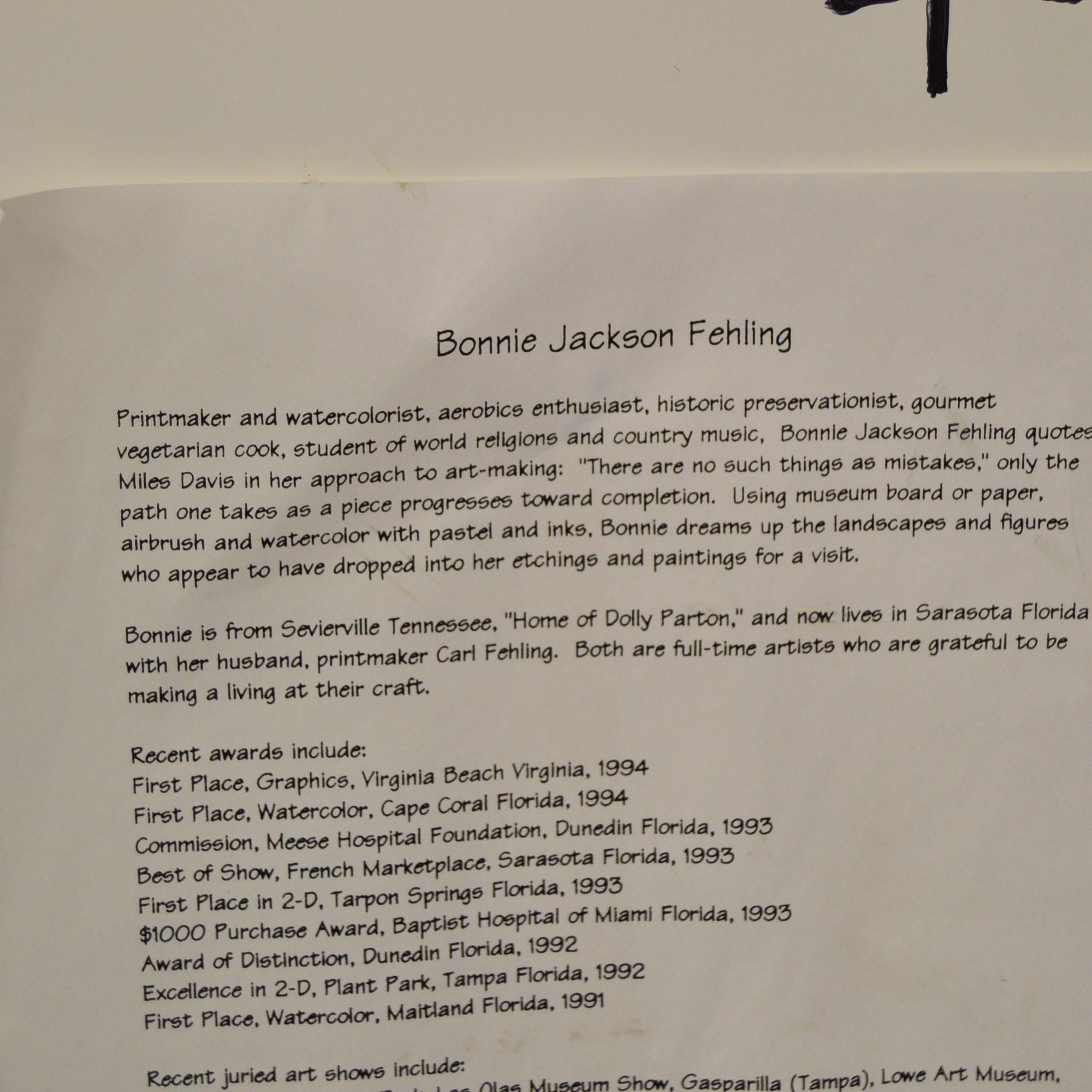 Framed Limited Edition Print By Bonnie Jackson Fehling "In The Crescent Smile Of An Island Swing"