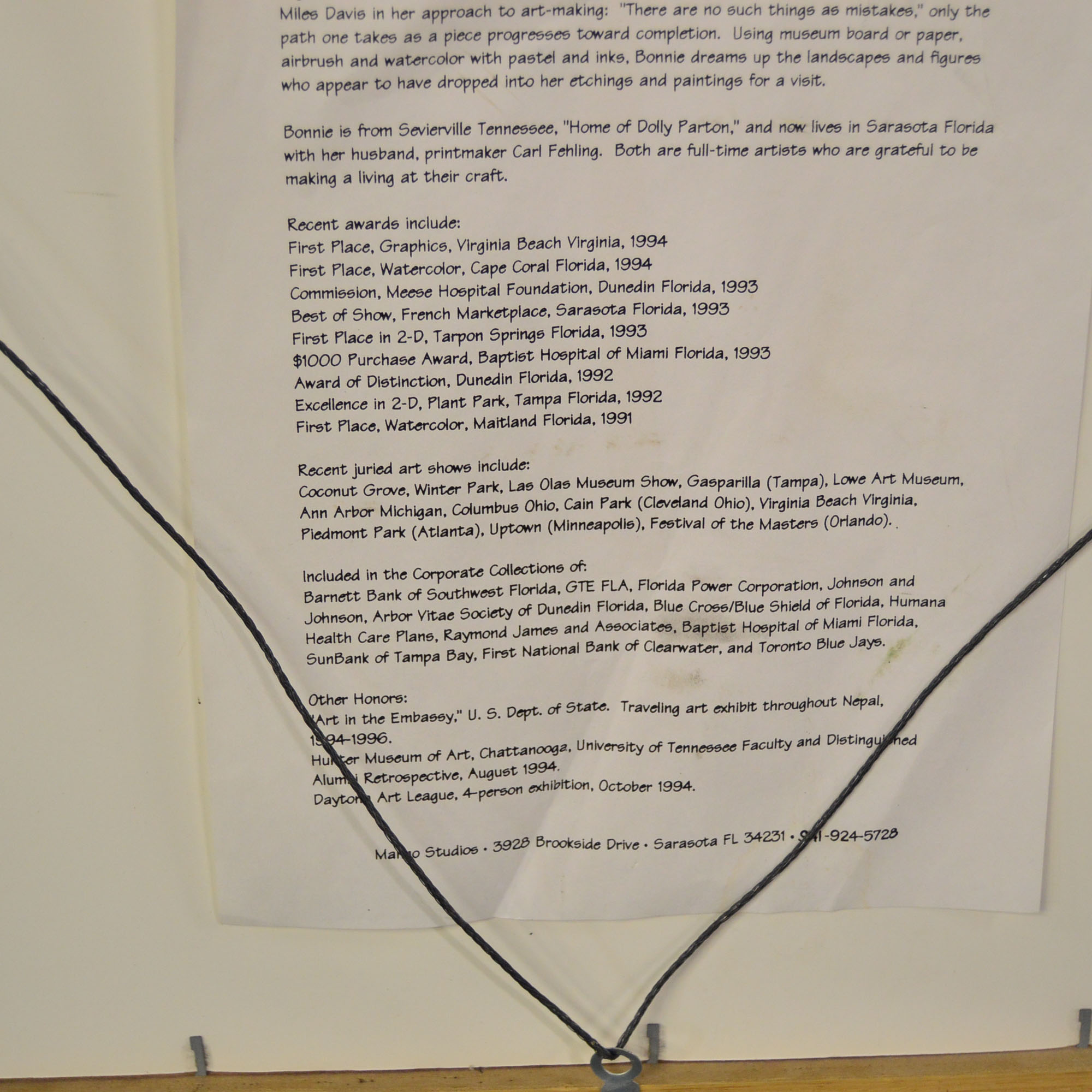 Framed Limited Edition Print By Bonnie Jackson Fehling "In The Crescent Smile Of An Island Swing"