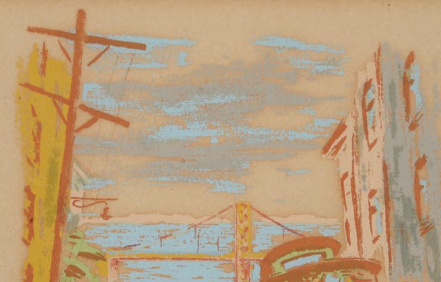 Ralph Apson Original Tempera Painting "Cable Car, San Francisco"