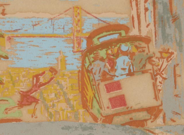 Ralph Apson Original Tempera Painting "Cable Car, San Francisco"