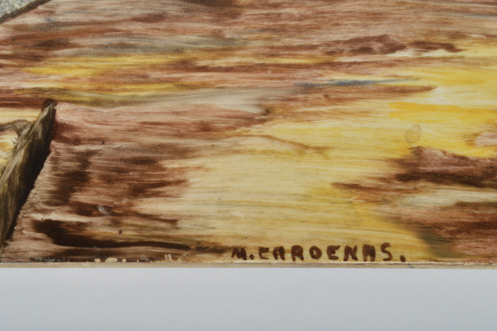 Set of Six Signed Hand Painted Ceramic Mexican Art Tiles