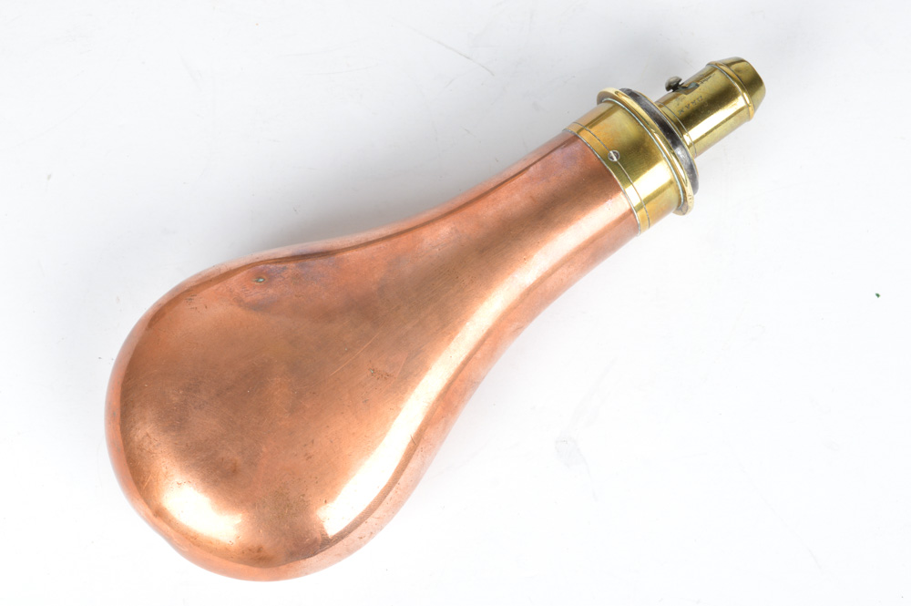Vintage Sykes Powder Flask and Antique Powder Horns