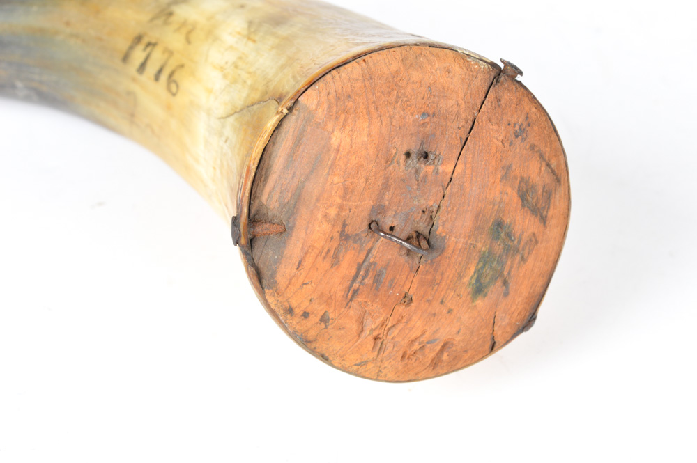 Vintage Sykes Powder Flask and Antique Powder Horns