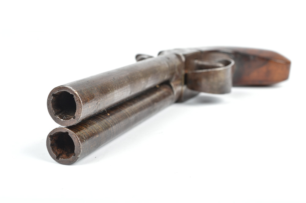 Antique Belgian Double Barrel Boot Pistol