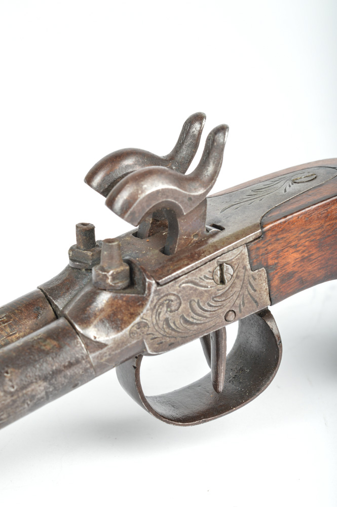Antique Belgian Double Barrel Boot Pistol