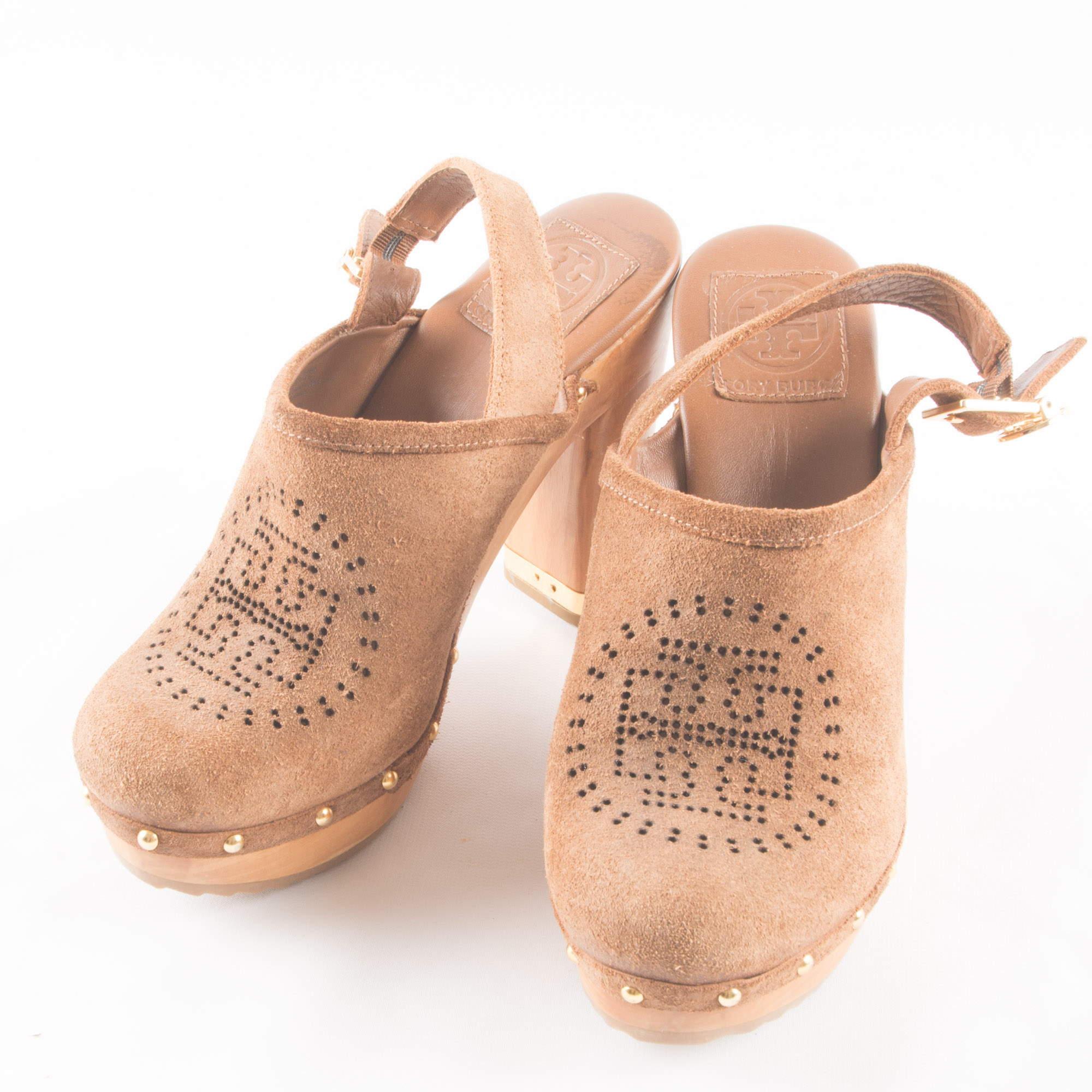 Tory Burch Platform Suede Clogs