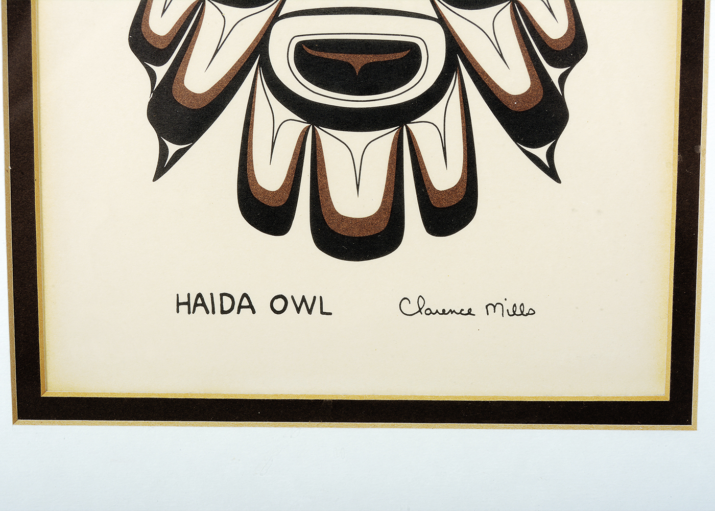 Clarence Mills Silkscreen "Haida Owl"
