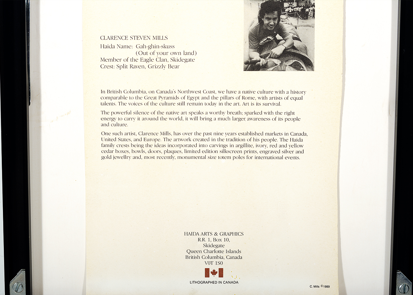 Clarence Mills Silkscreen "Haida Owl"