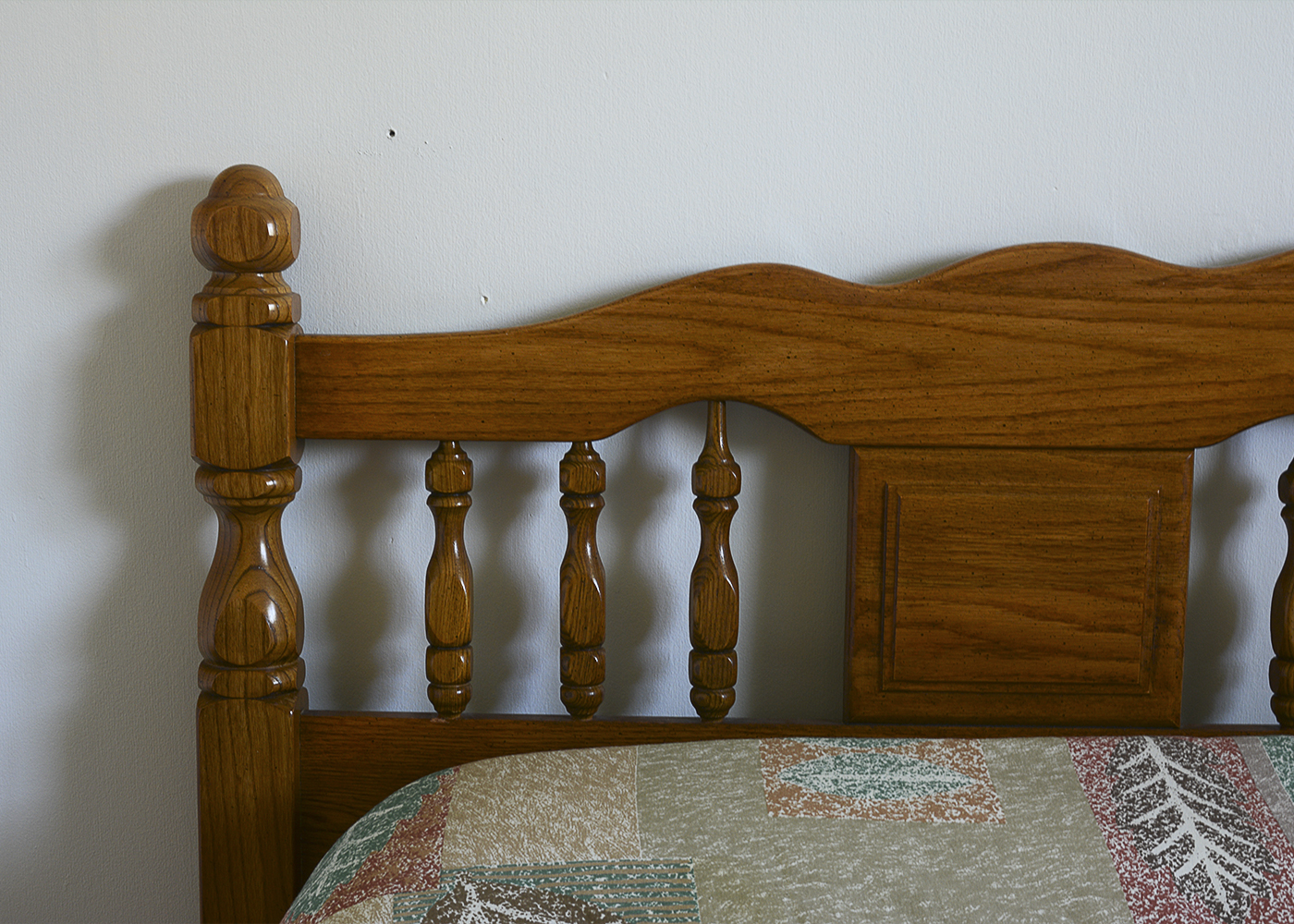 Vintage Oak Queen Sized Headboard and Frame