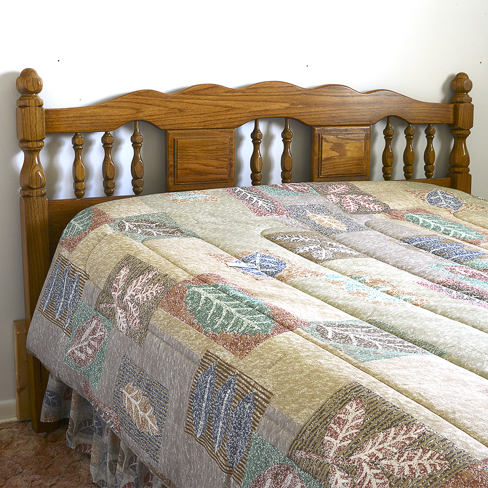 Vintage Oak Queen Sized Headboard and Frame