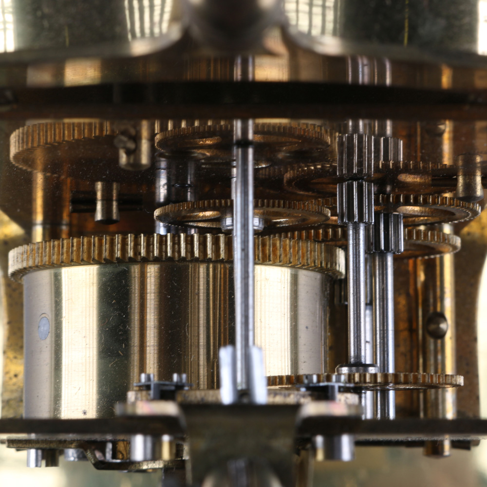 Kieninger and Obergfell Clock with Glass Cloche