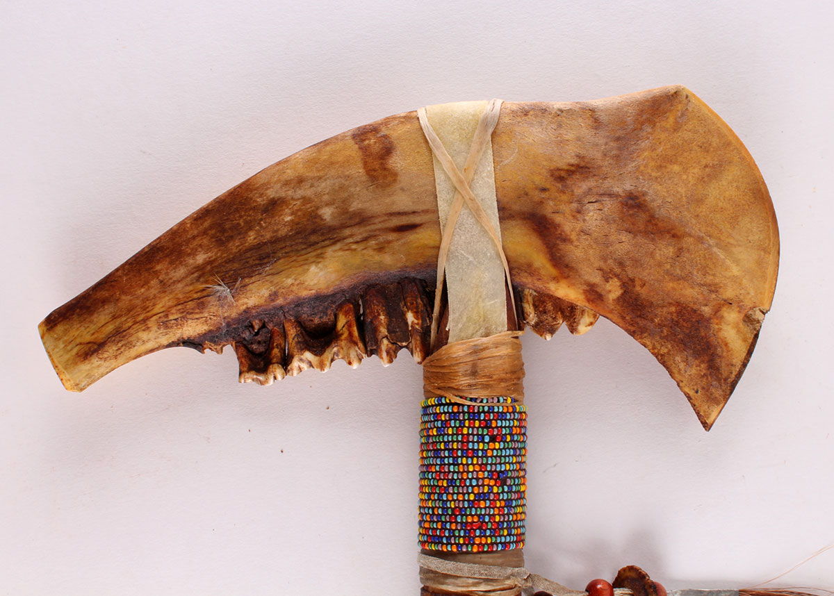 Native American Indian Ornamental Jaw Bone Tomahawk