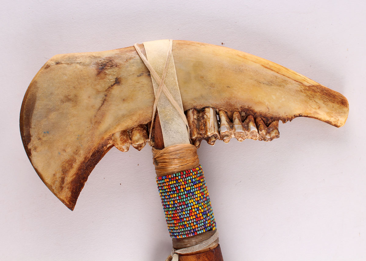 Native American Indian Ornamental Jaw Bone Tomahawk