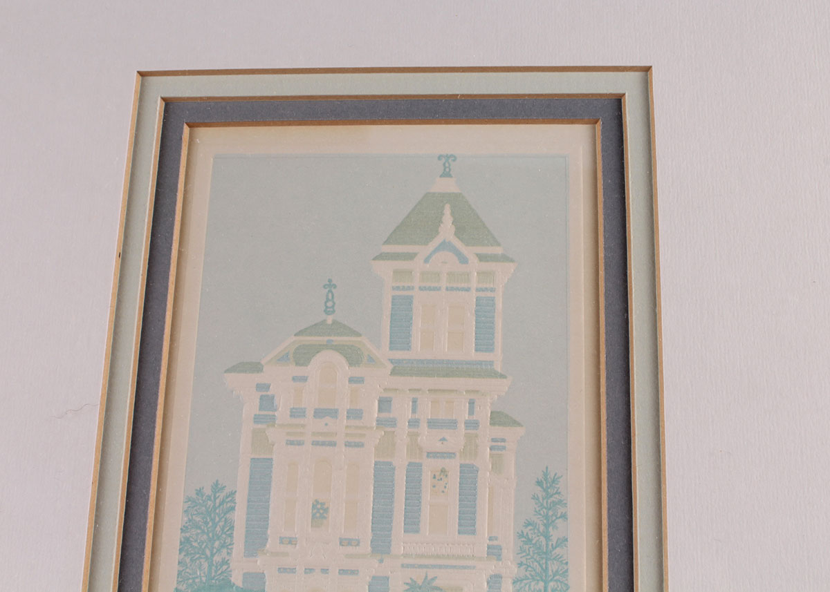 Colored Embossed House Print