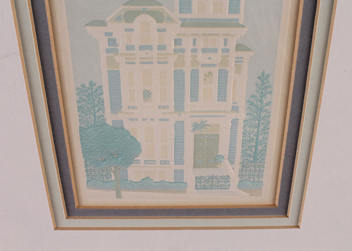 Colored Embossed House Print