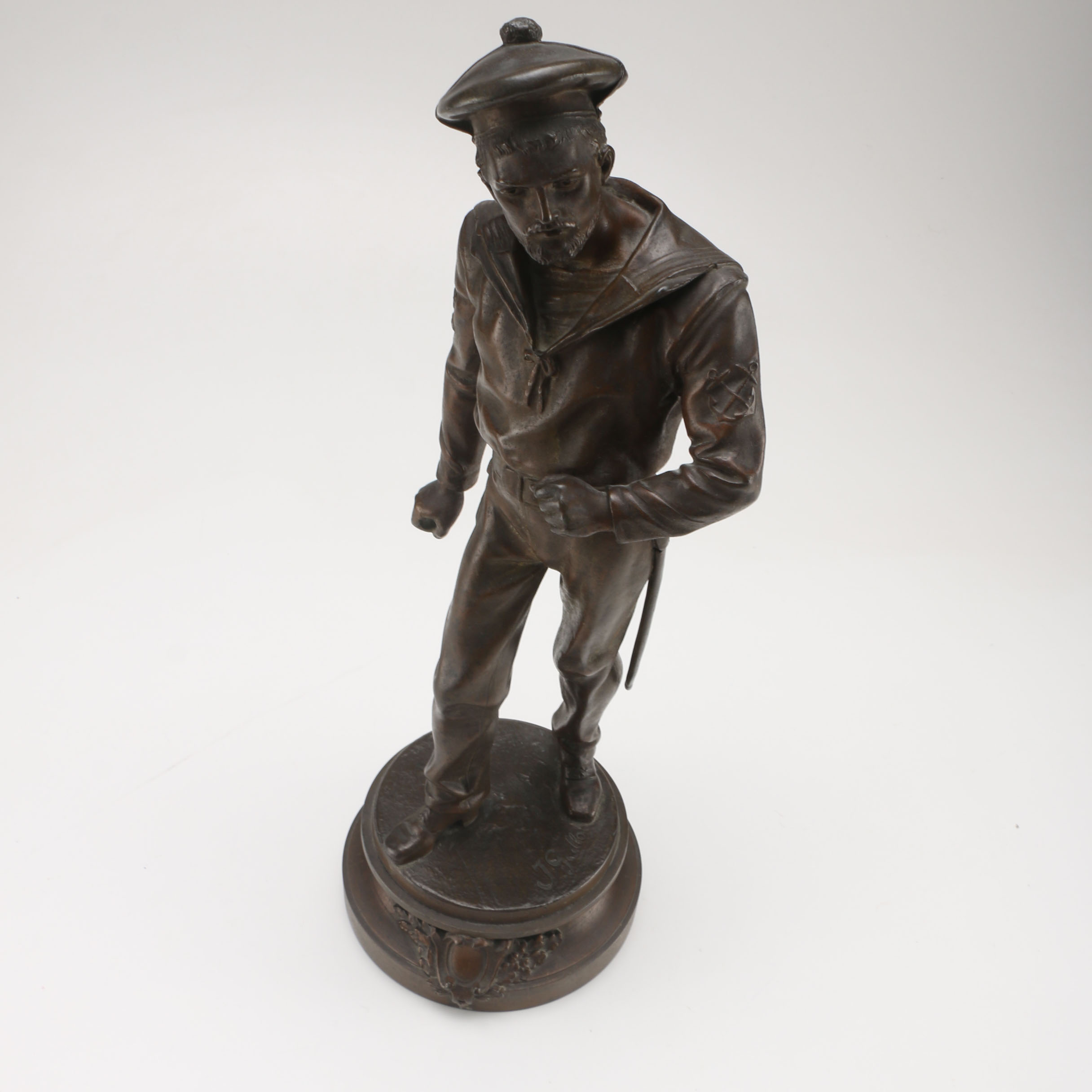 Anatole Jean Guillot Bronze Statue of a Sailor