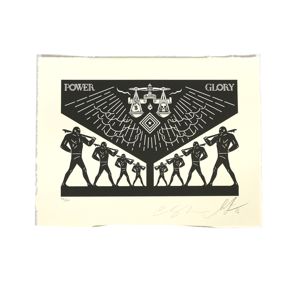 Shepard Fairey and Cleon Peterson Signed "Scales of Injustice" Letterpress Print