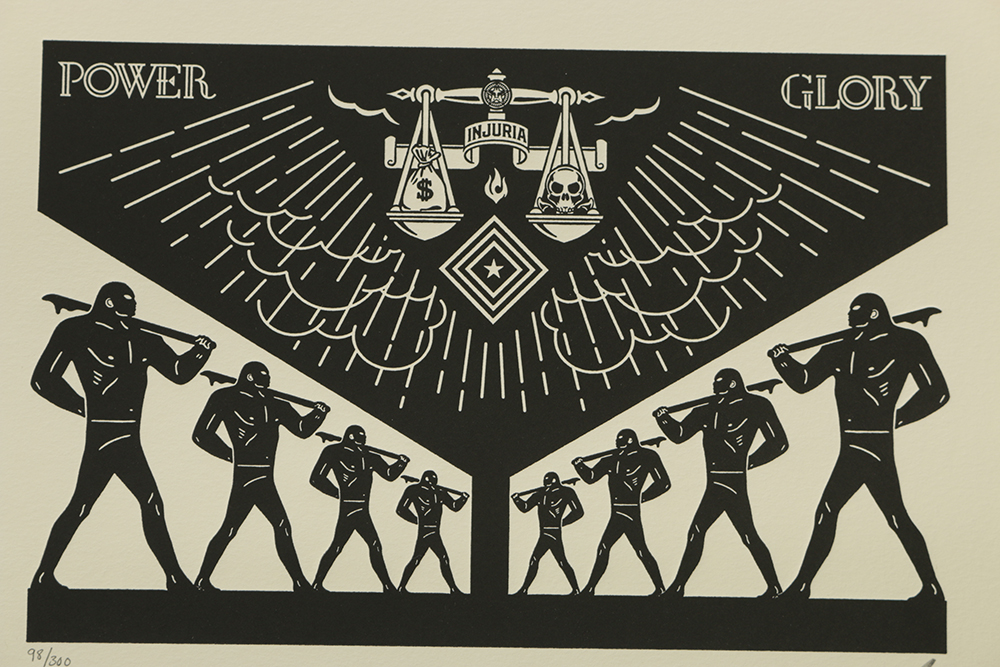 Shepard Fairey and Cleon Peterson Signed "Scales of Injustice" Letterpress Print