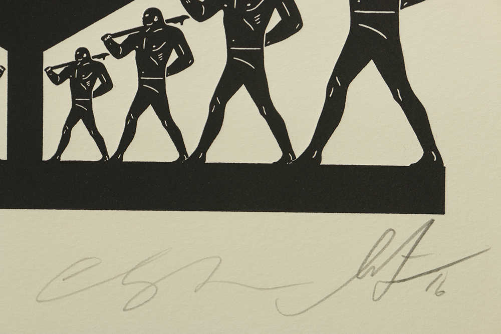 Shepard Fairey and Cleon Peterson Signed "Scales of Injustice" Letterpress Print