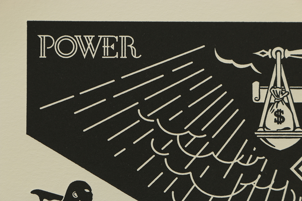 Shepard Fairey and Cleon Peterson Signed "Scales of Injustice" Letterpress Print