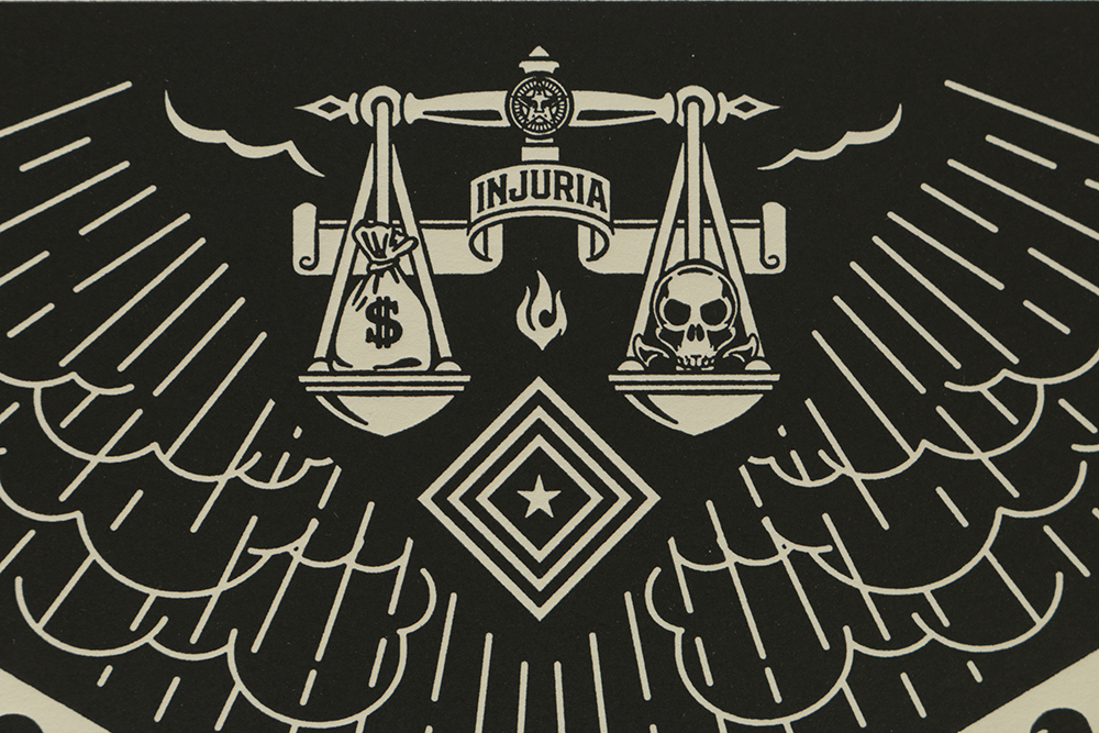 Shepard Fairey and Cleon Peterson Signed "Scales of Injustice" Letterpress Print