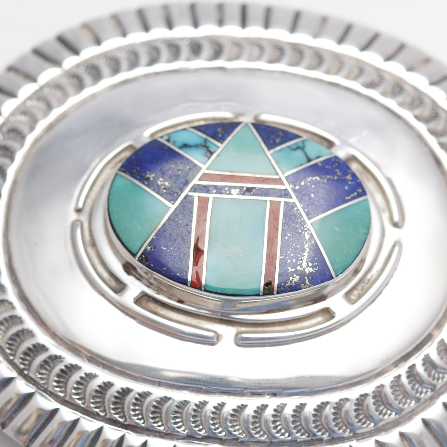 Sterling Silver Stone Belt Buckle