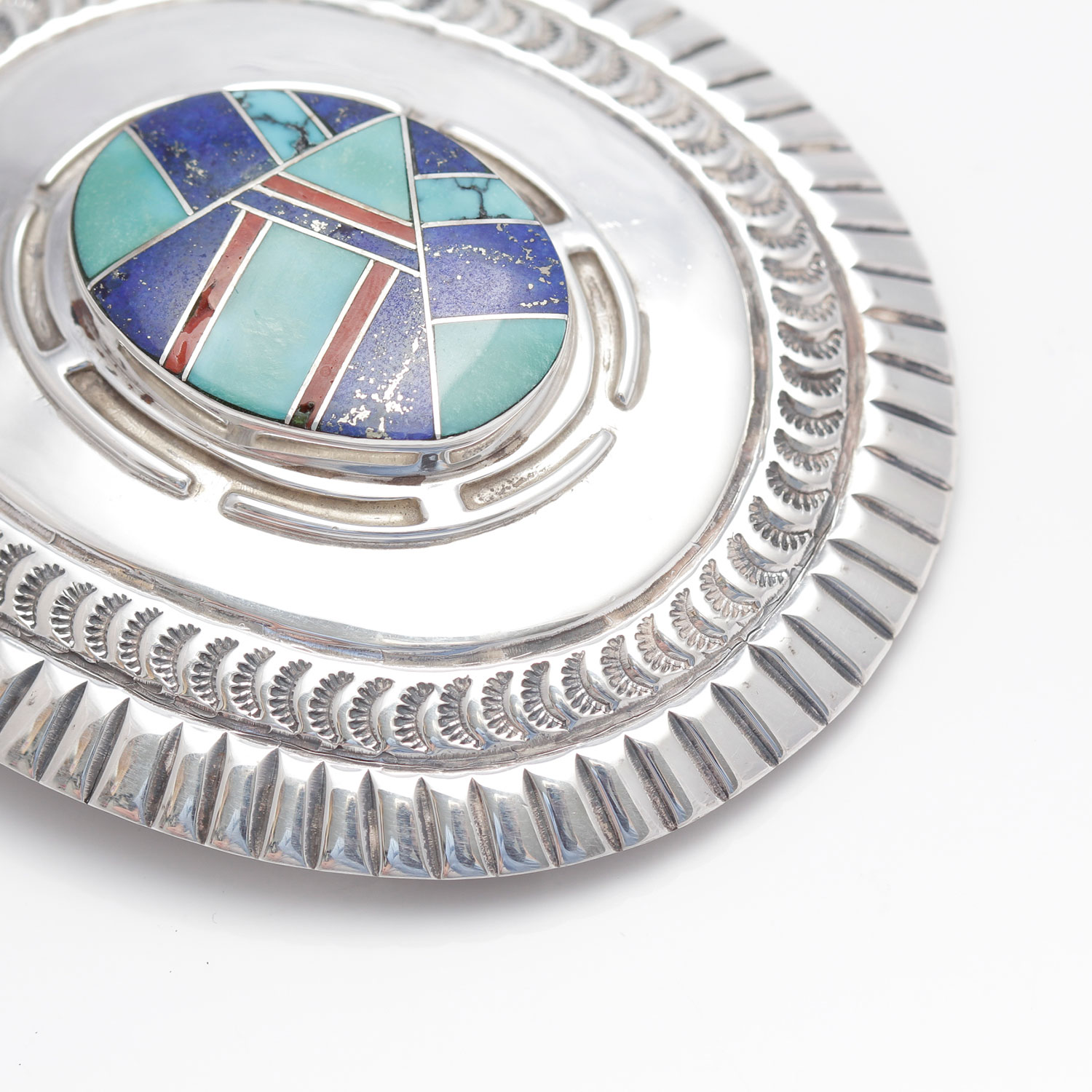 Sterling Silver Stone Belt Buckle