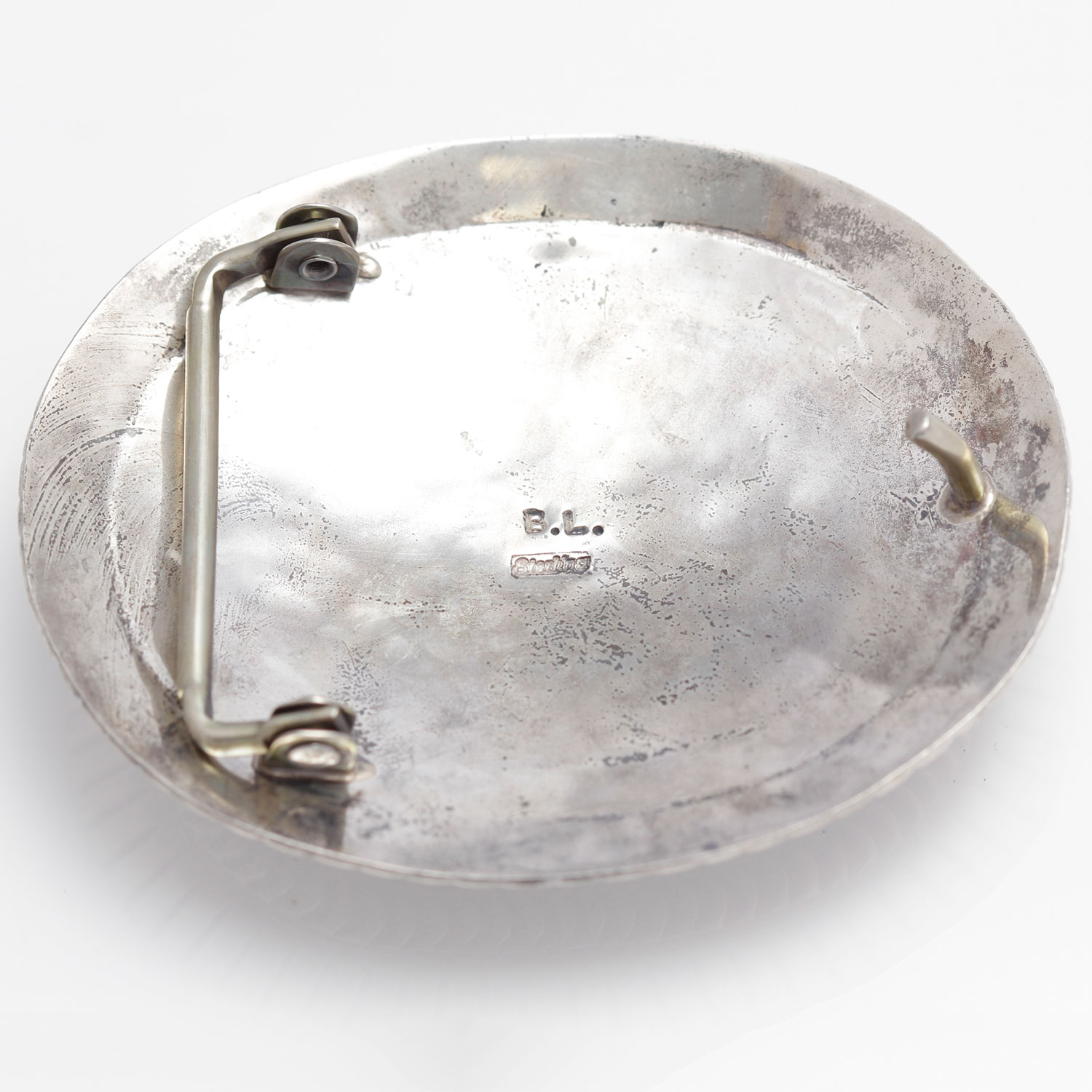 Sterling Silver Stone Belt Buckle