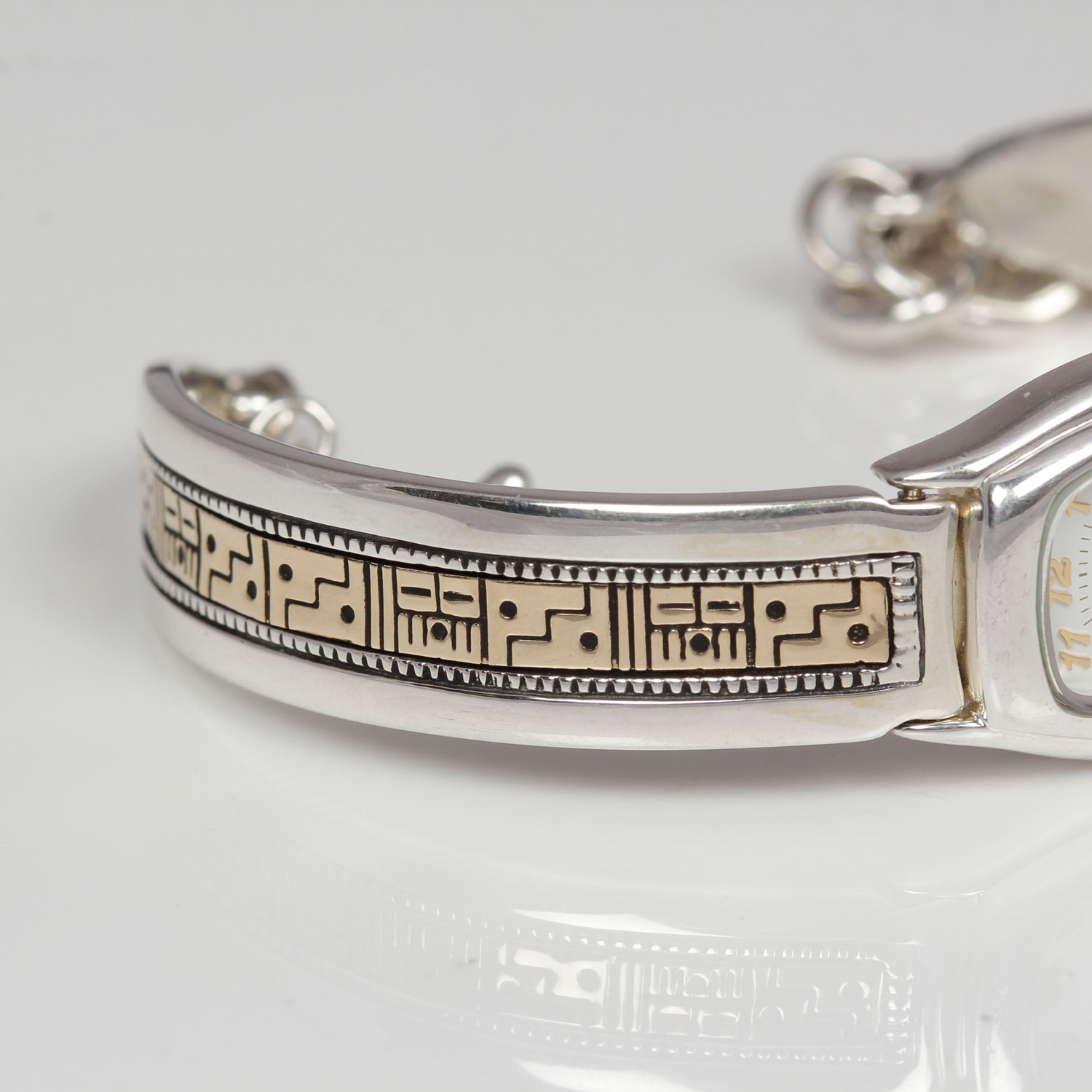 RMT Sterling Silver Corazon Watch with 14K Gold Inlay