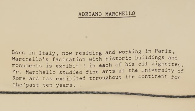 Adriano Marcello Signed Oil Painting on Canvas