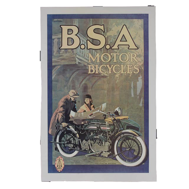 B.S.A. Motor Bicycles Offset Lithograph Poster