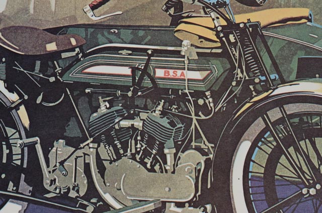 B.S.A. Motor Bicycles Offset Lithograph Poster