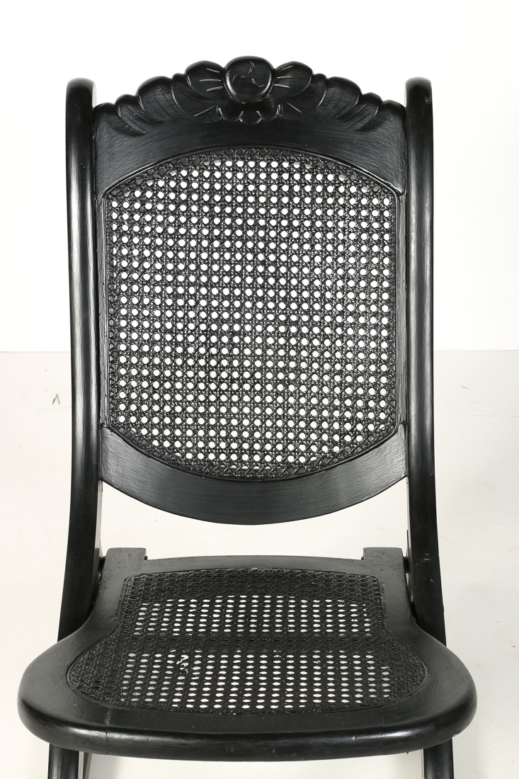 Black Wooden Folding Rocking Chair