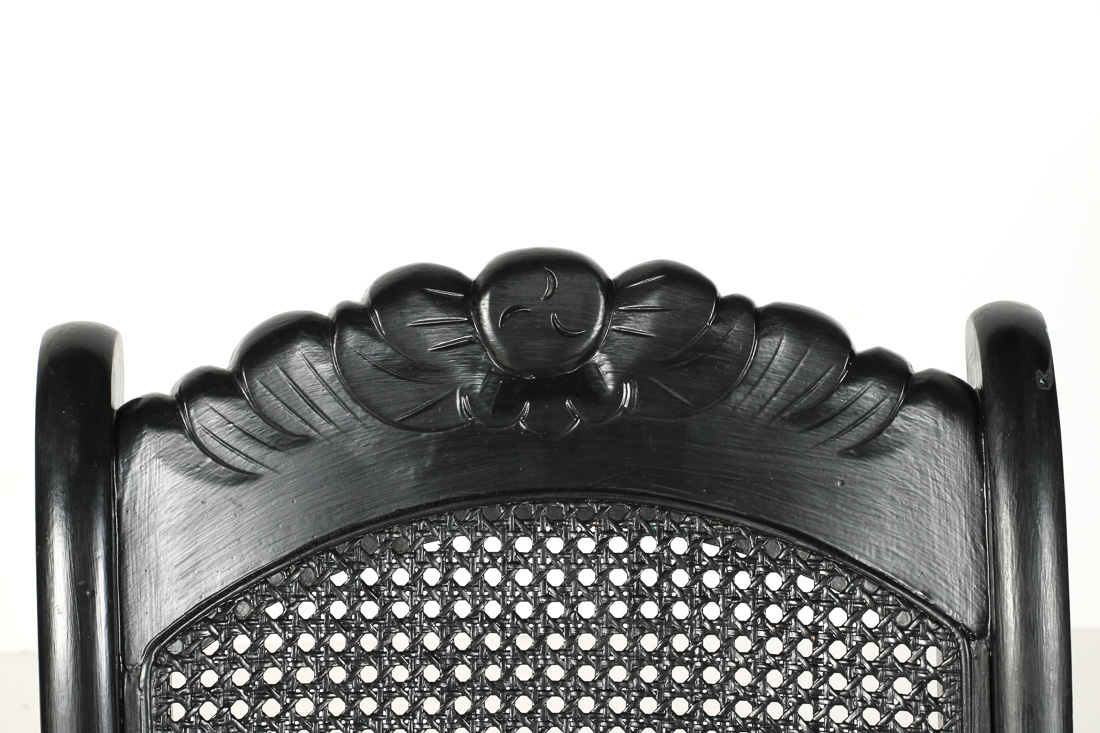 Black Wooden Folding Rocking Chair