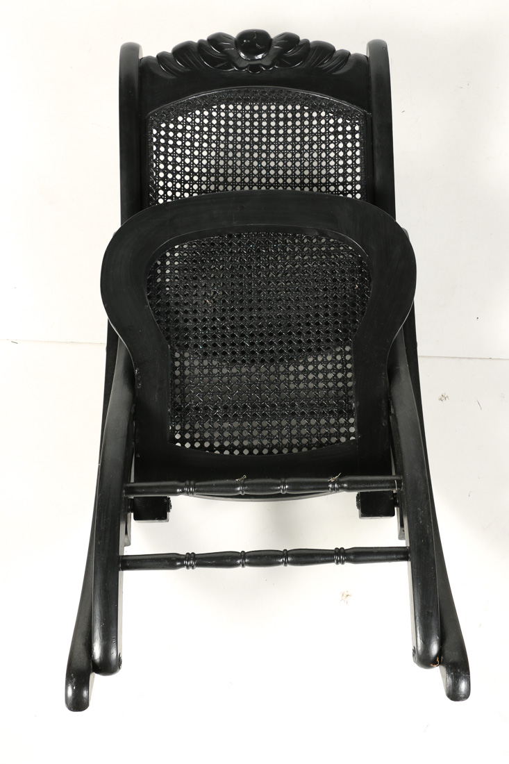 Black Wooden Folding Rocking Chair