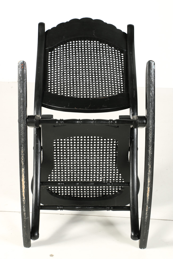 Black Wooden Folding Rocking Chair