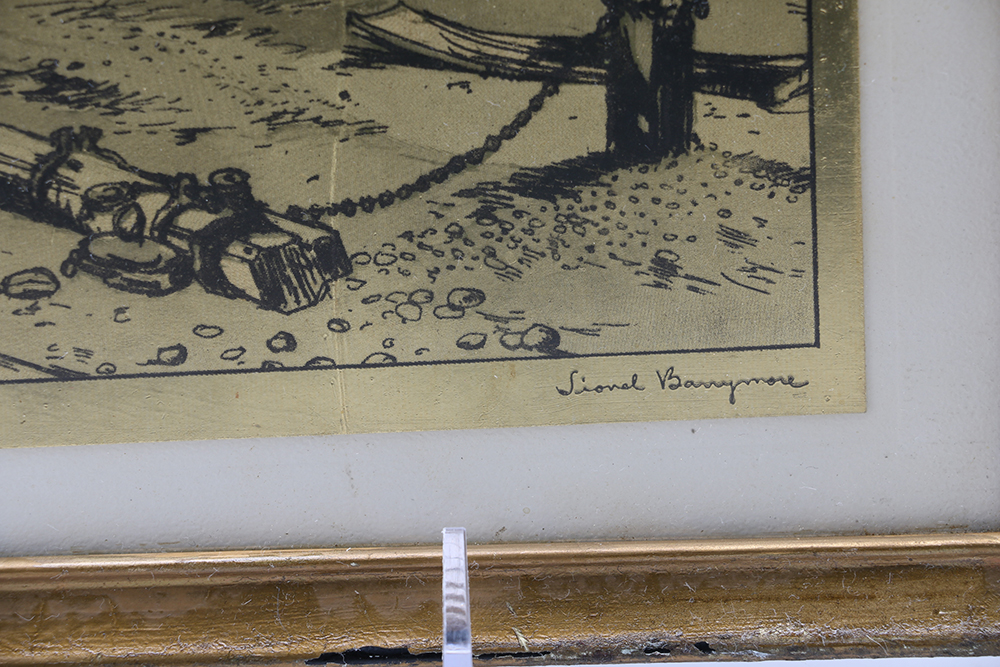 Lionel Barrymore Gold Foil Etchings