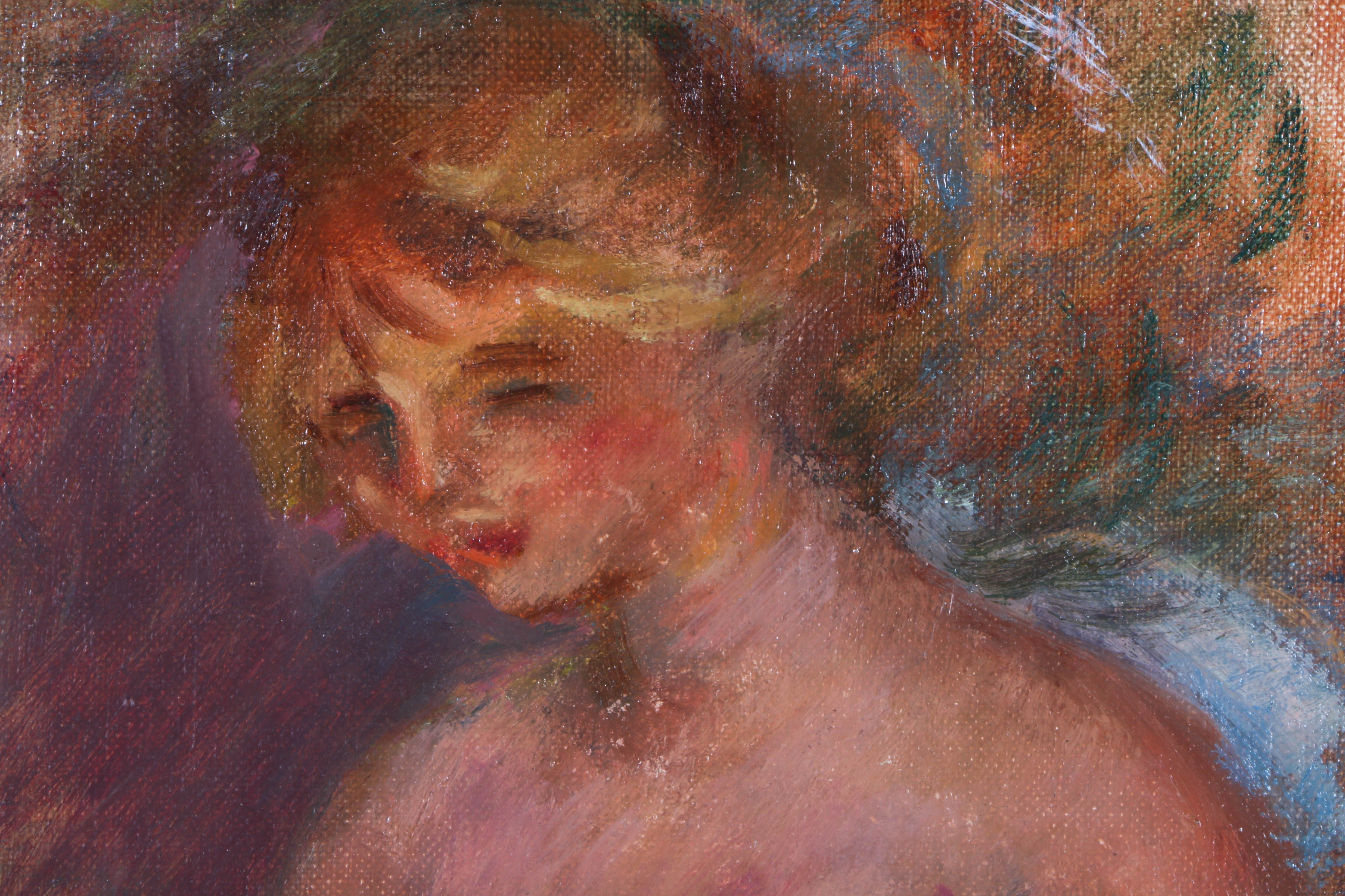 Original Oil on Board of Nude Blonde Woman