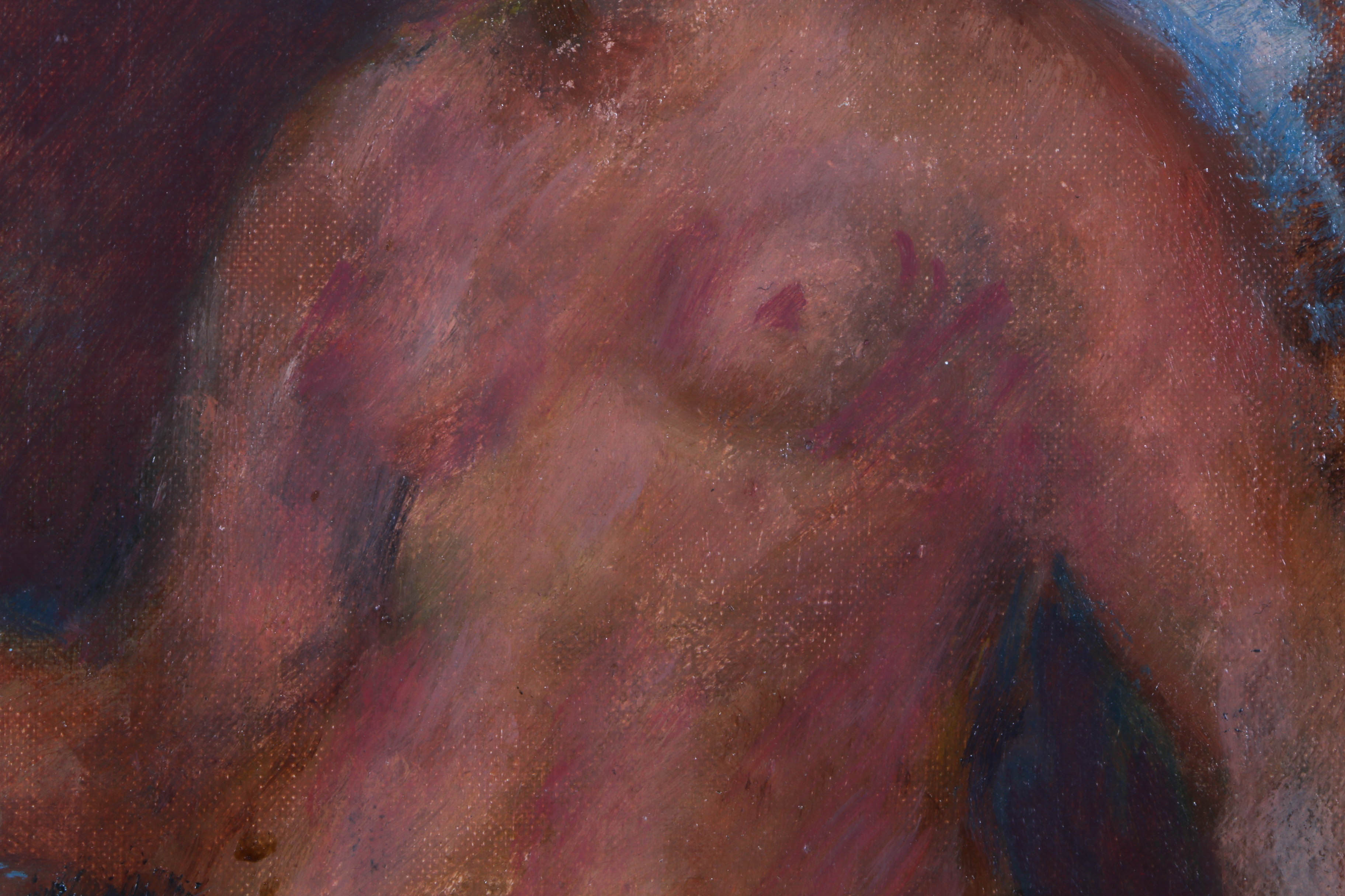 Original Oil on Board of Nude Blonde Woman