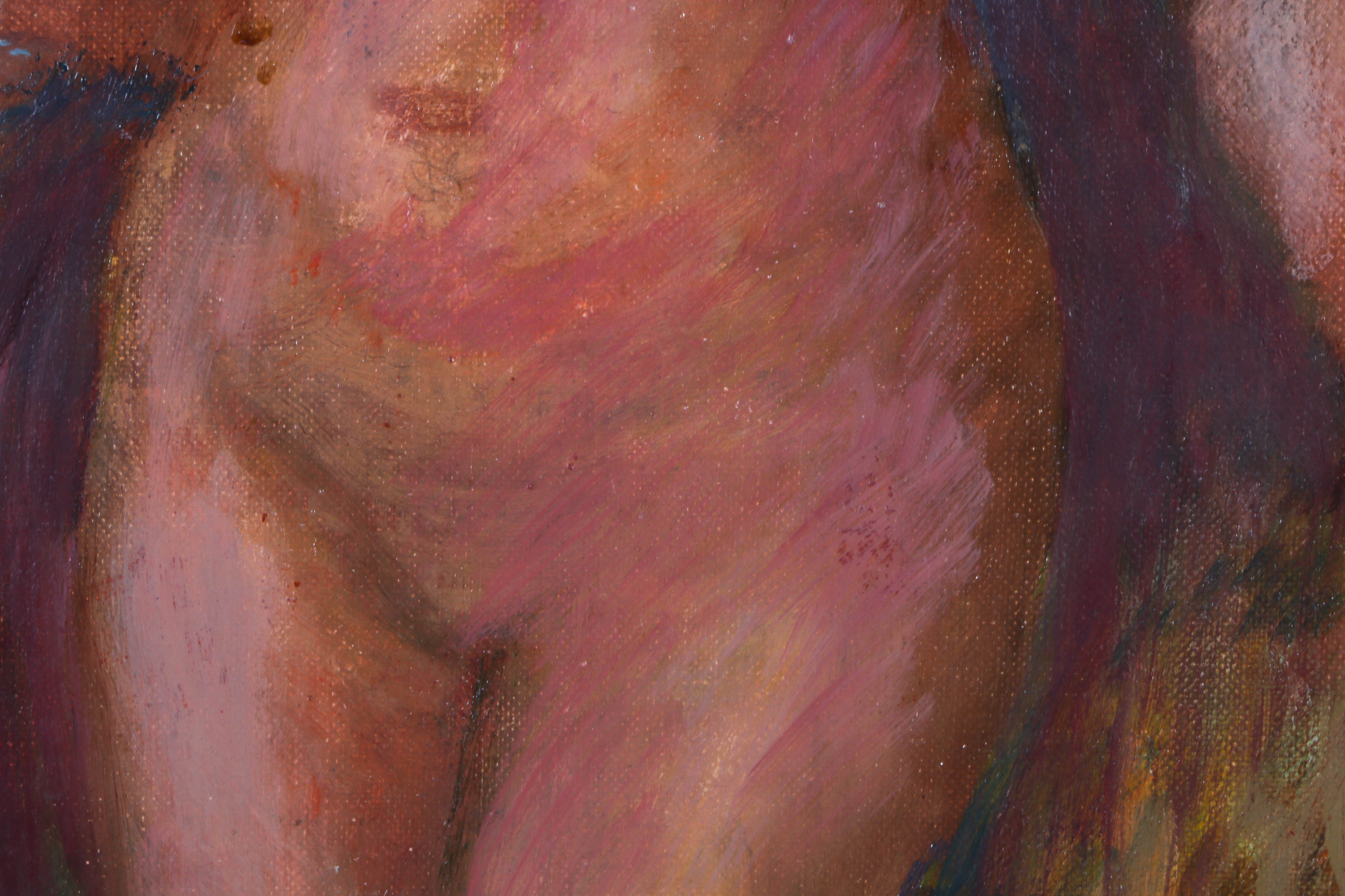 Original Oil on Board of Nude Blonde Woman