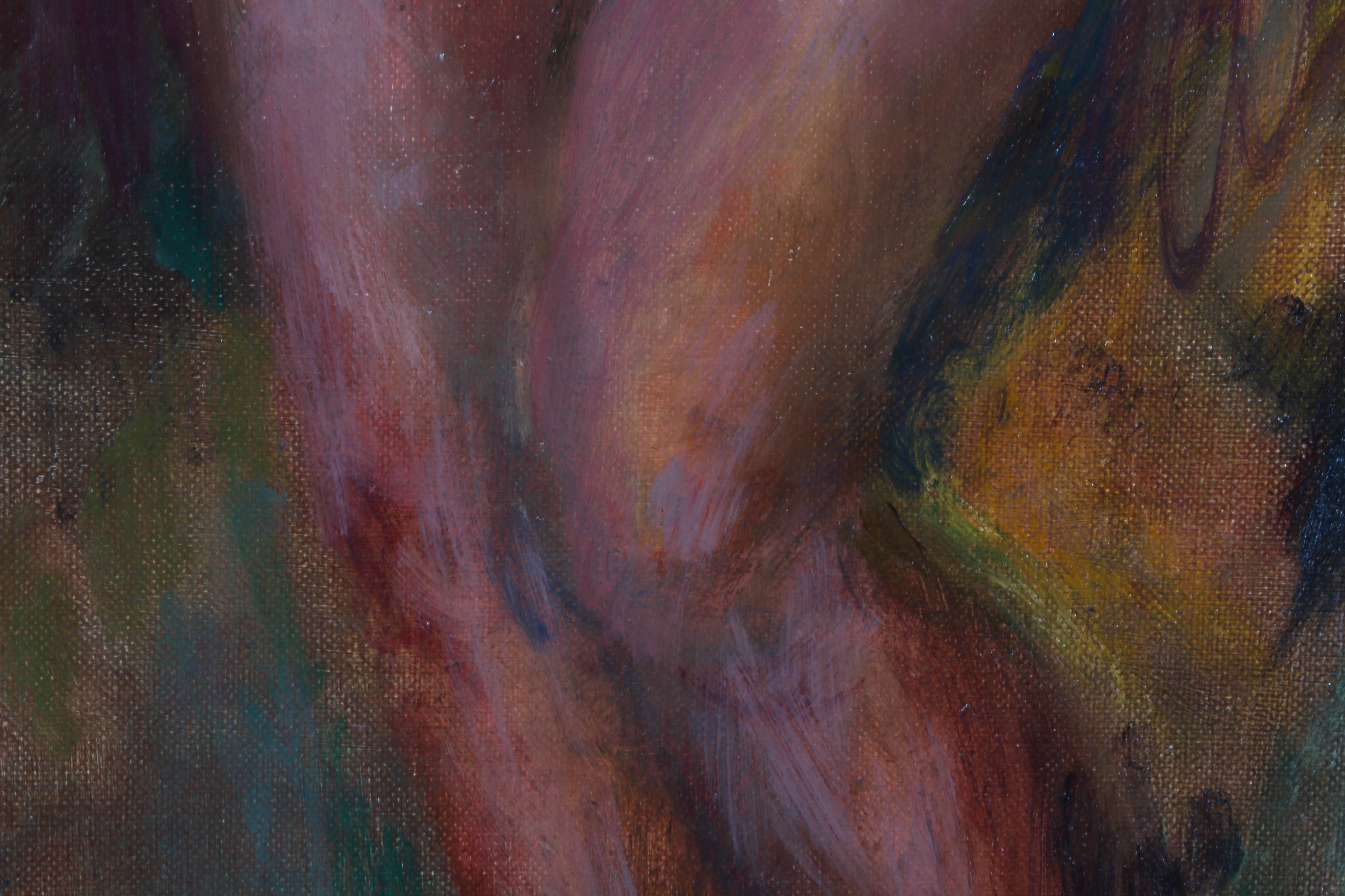 Original Oil on Board of Nude Blonde Woman