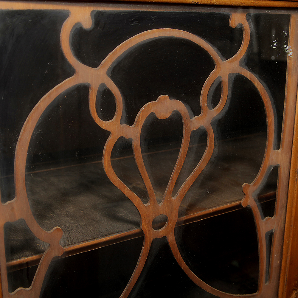 1930's Waterfall Style Mahogany China Cabinet