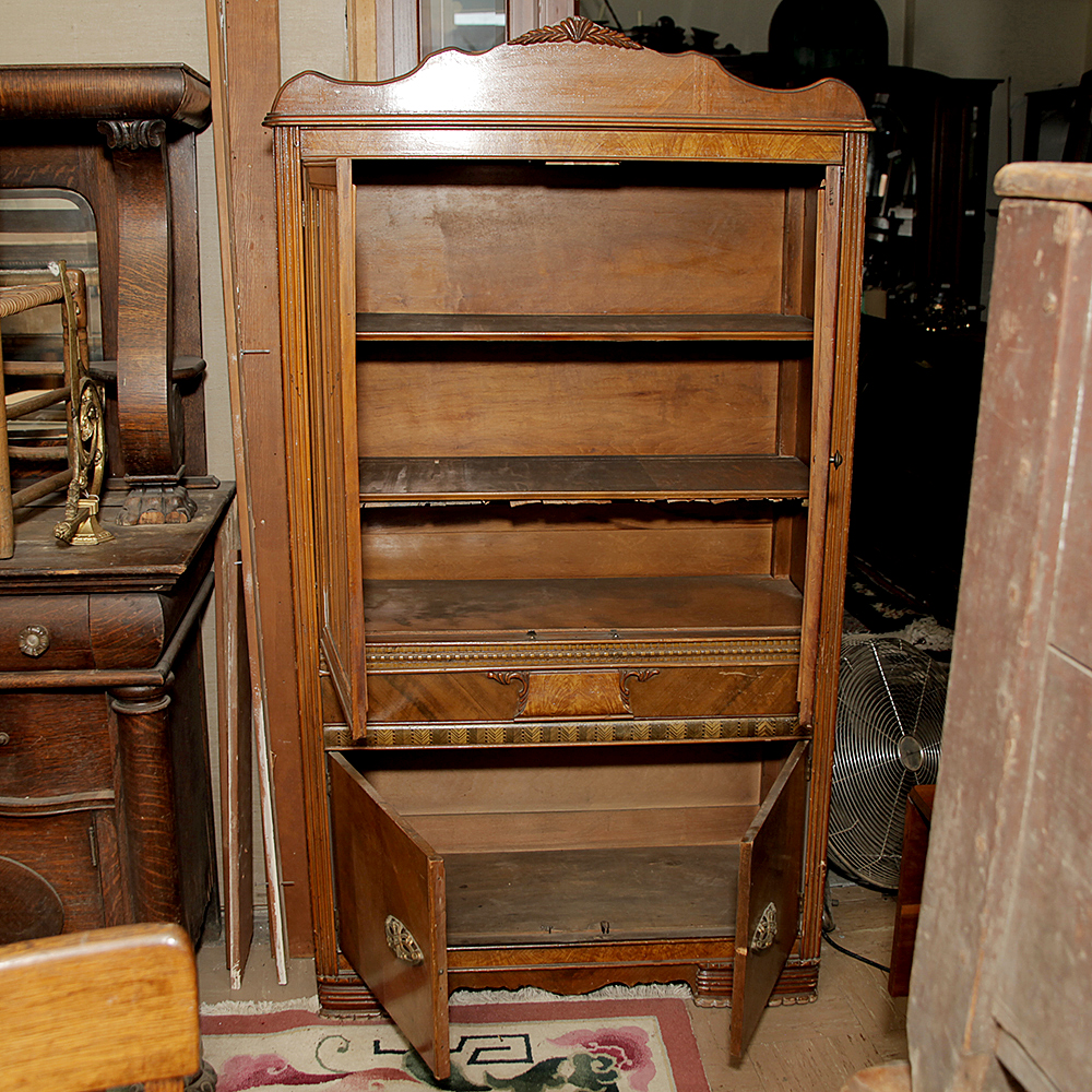 1930's Waterfall Style Mahogany China Cabinet