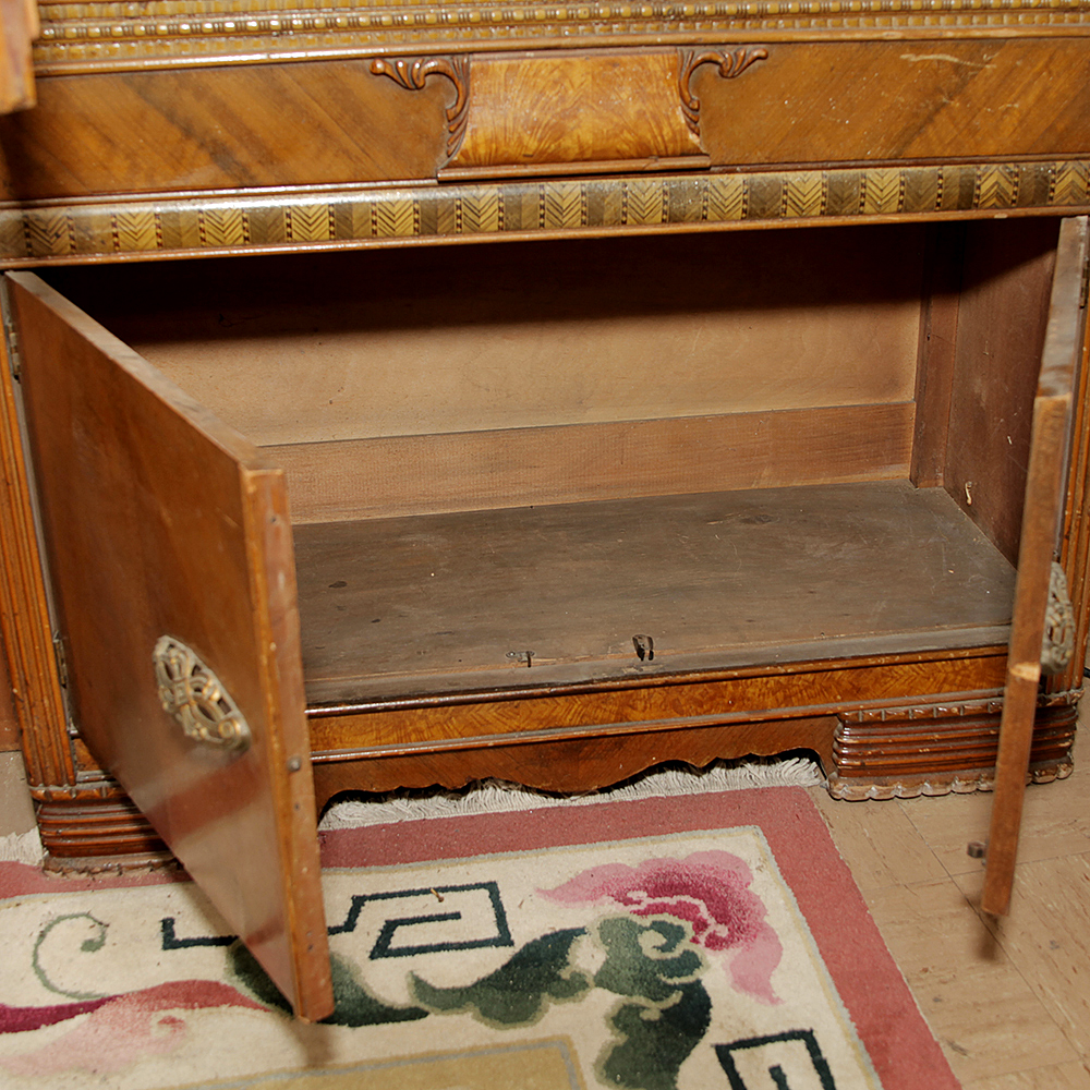 1930's Waterfall Style Mahogany China Cabinet