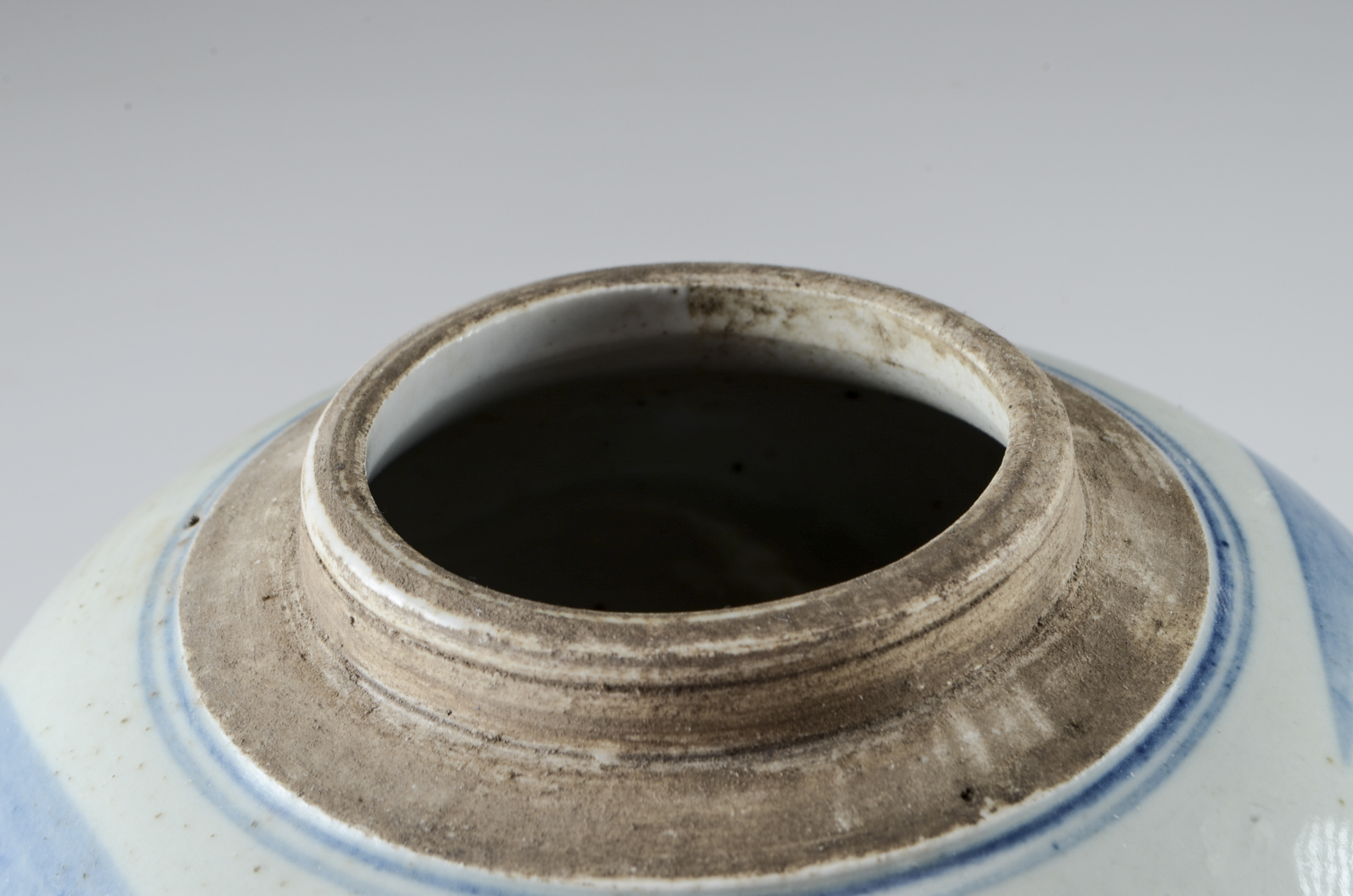 Pair of Hand Painted Chinese Blue Peony Ginger Jars