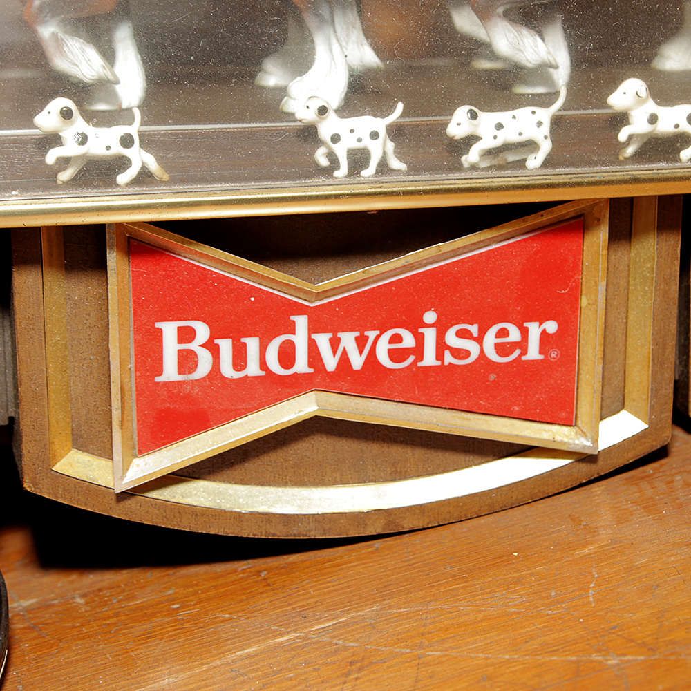 Vintage Budweiser Clydesdale Bar Clock and Light