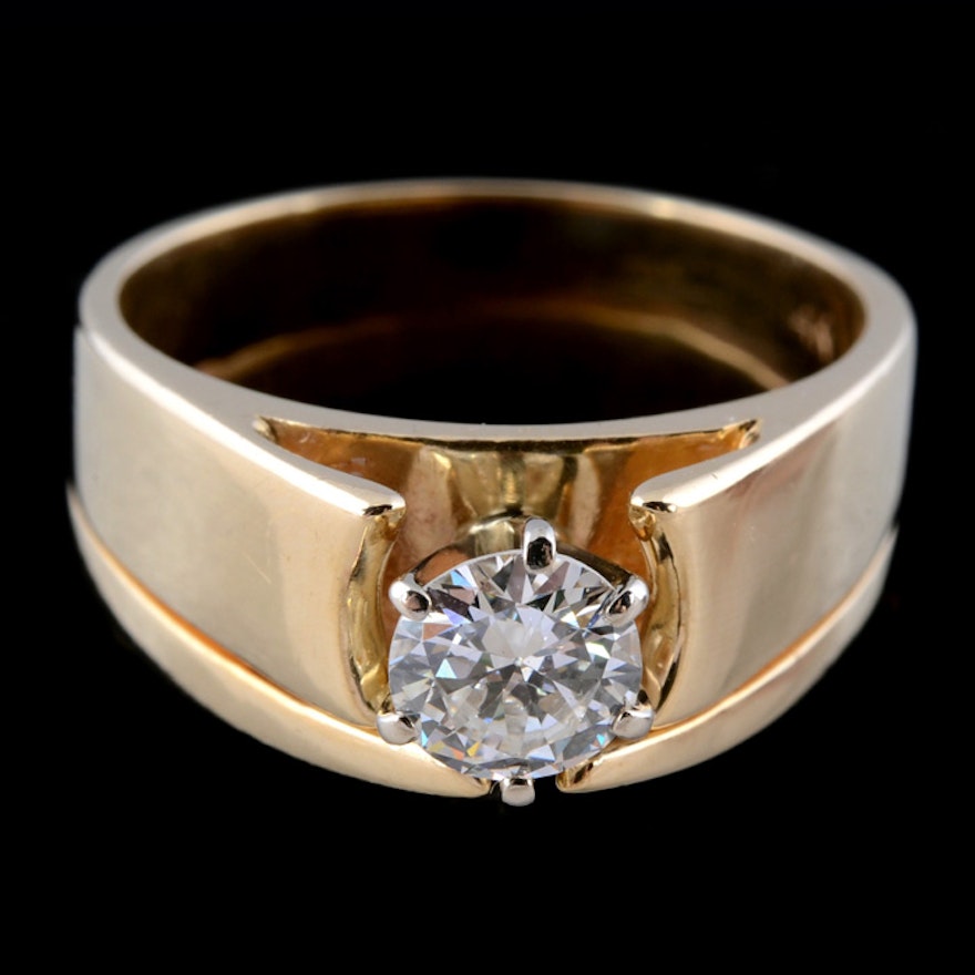 14K Yellow Gold Diamond Ring