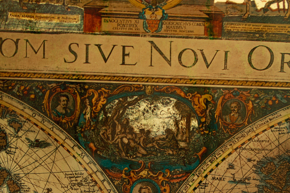 Blaeu Wall Map Gold Foil Reproduction